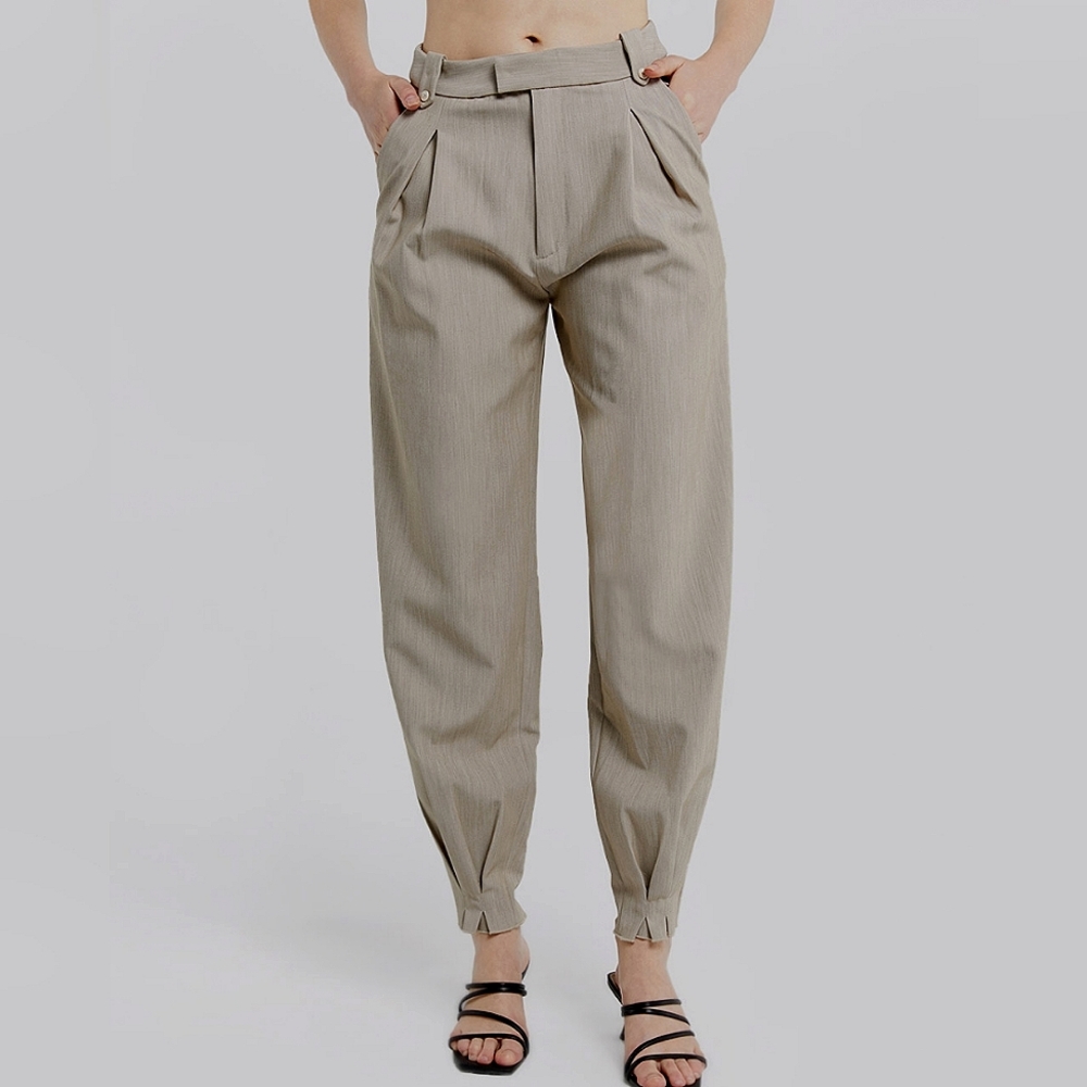 NEW Women's Classic Pleated Pants (Taupe) - DEPT. ANONYM